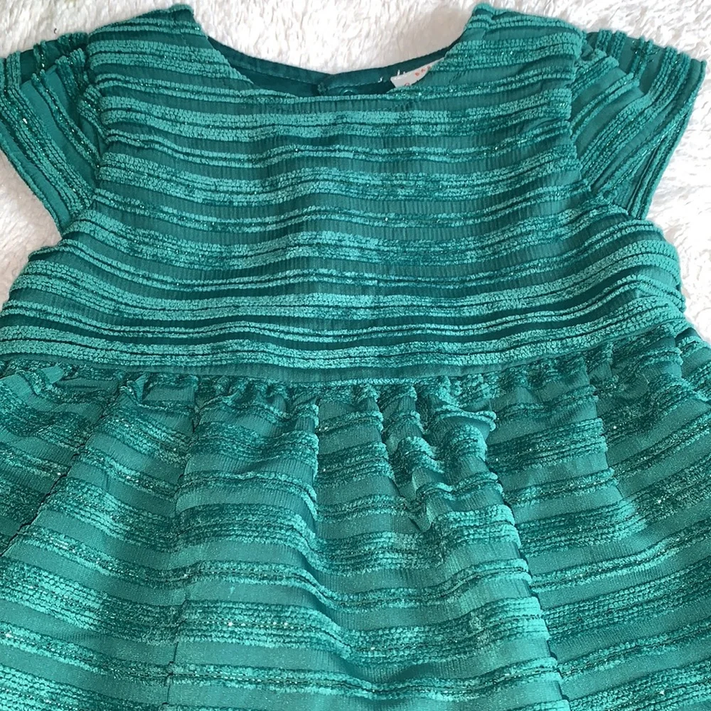 Cat & Jack Emerald Green Dress 6-9M EUC Short Sleeves